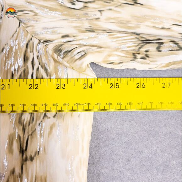 Chico's Popover Blouse Top Tan Abstract Print Metallic Boho Women's Plus Size 3 - Picture 6 of 13